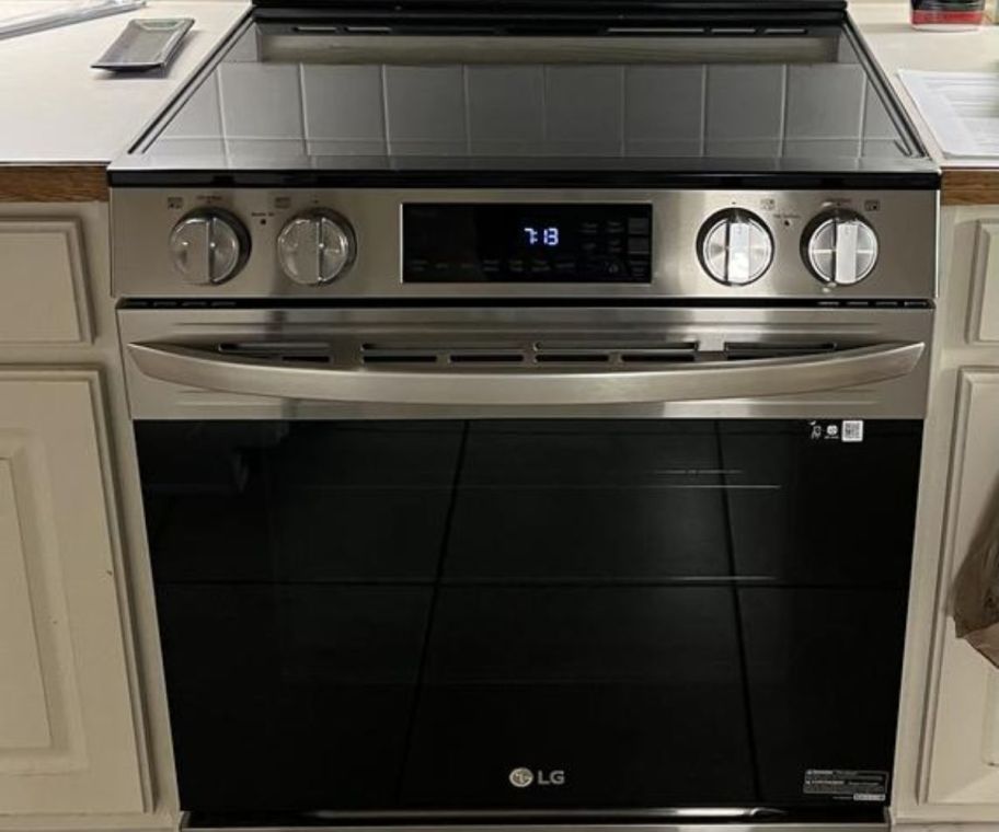 LG electric range in a kithcen