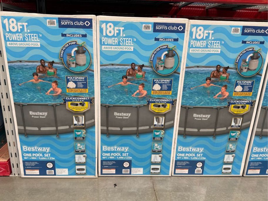 Bestway Power Steel 18’ x 48” Round Above Ground Pool Set in Sam's Club