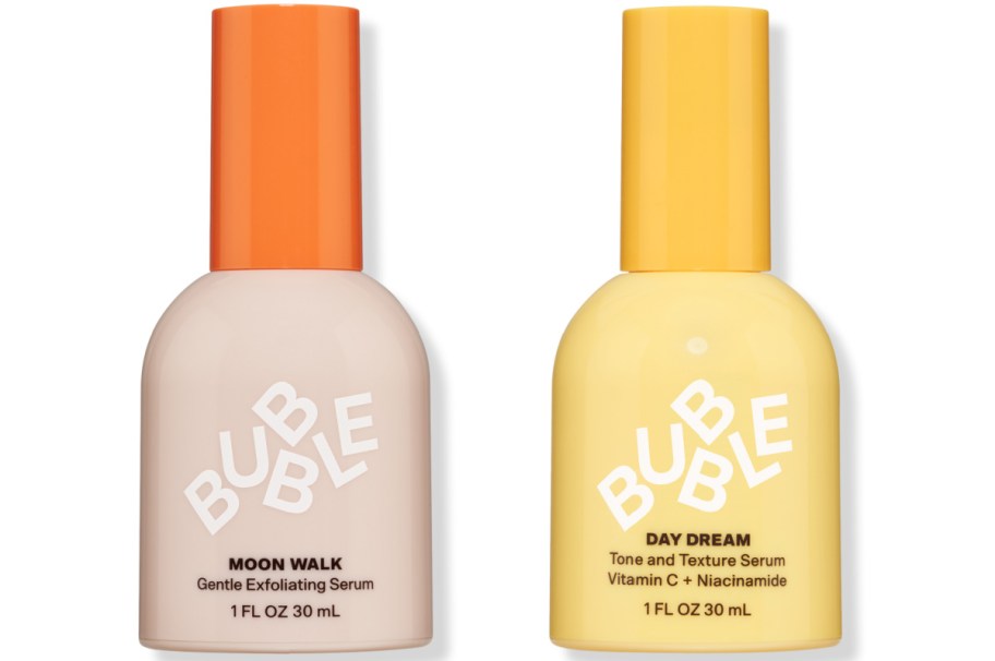 Bubble serums in orange and yellow