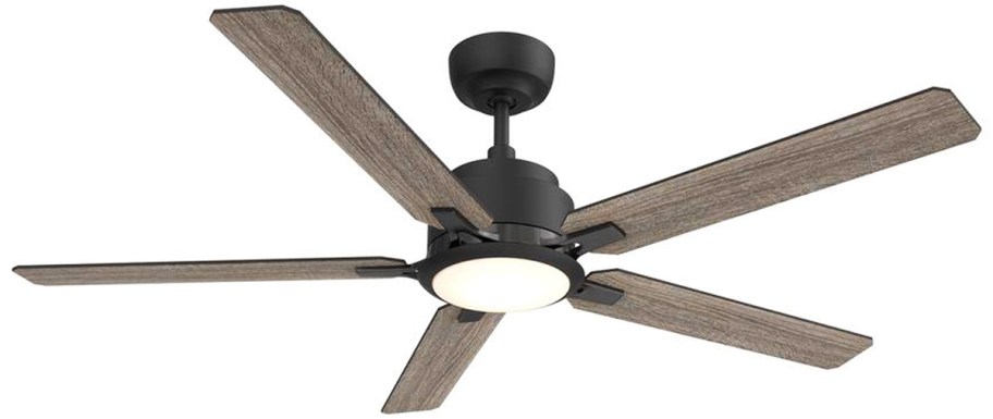 ceiling fan with 5 wood blades