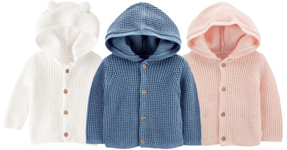 3 hooded sweaters for baby
