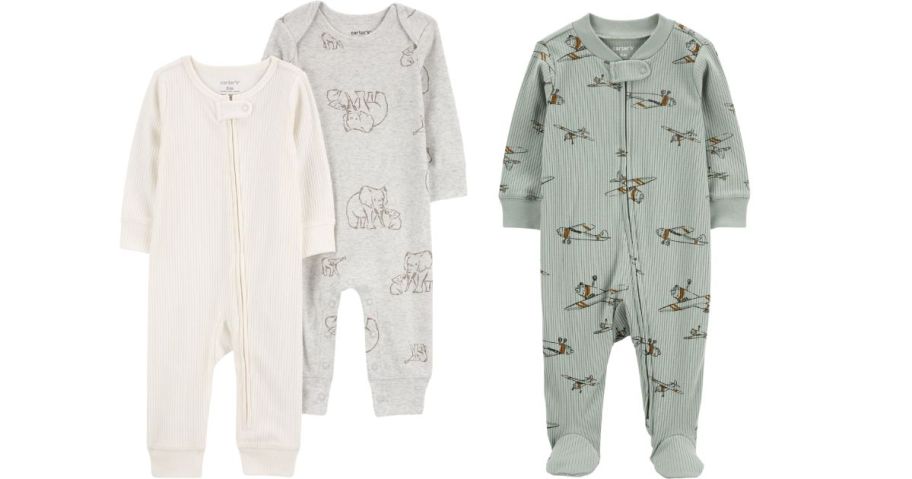 3 baby pajamas