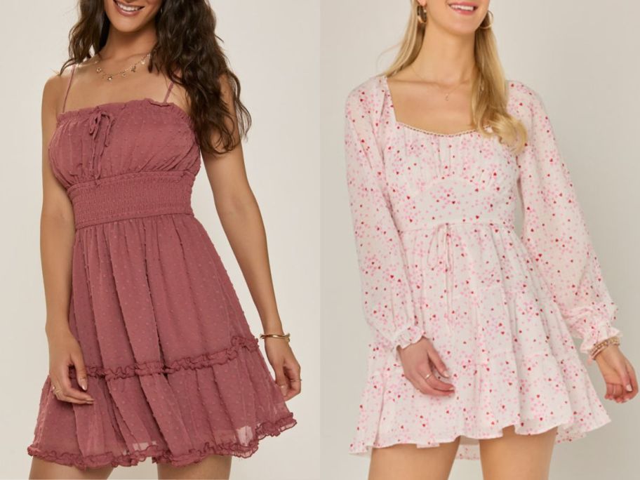 Stock images of two women wearing francesca's dresses