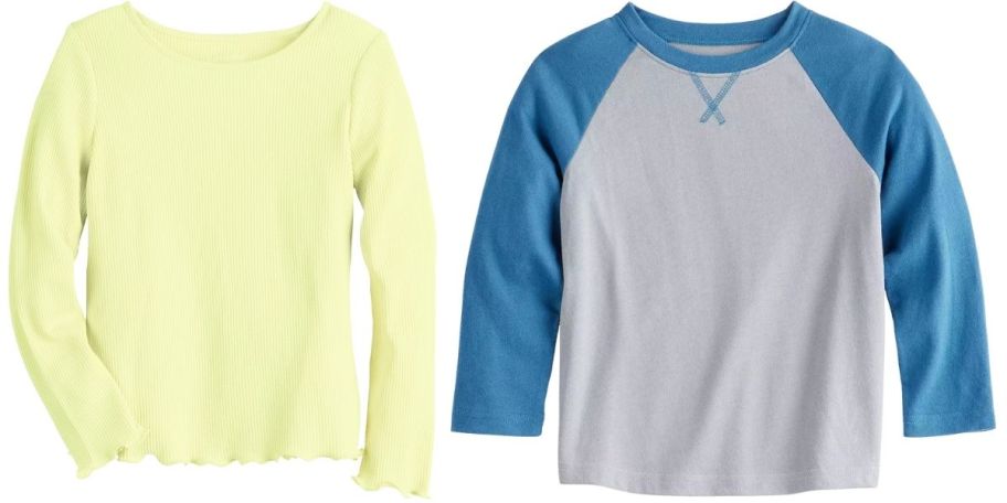 two kids long sleeve tees