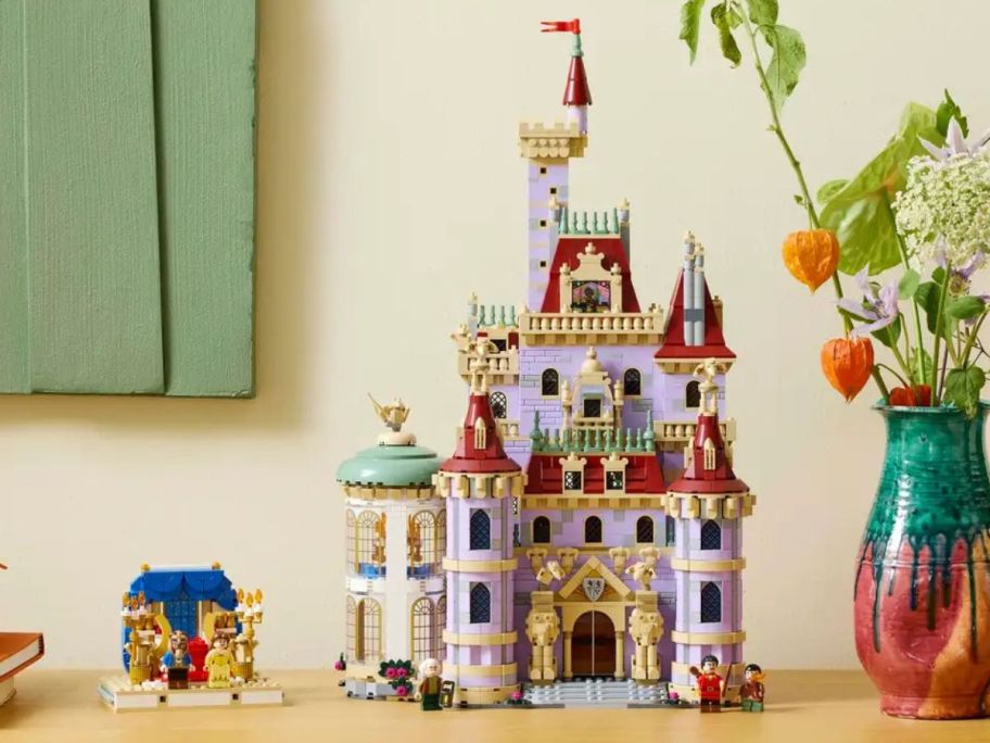 A LEGO Beauty and the Beast Castle on a table