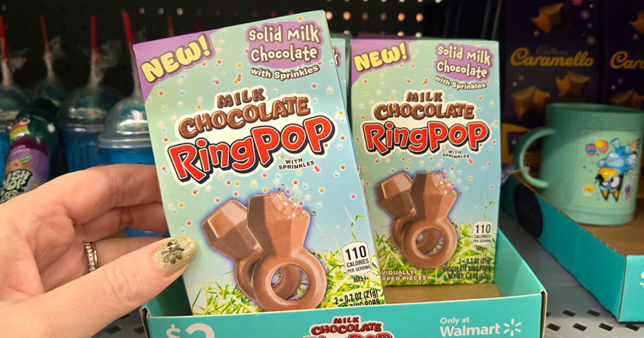 Milk Chocolate Ring Pops on a Shelf at Walmart