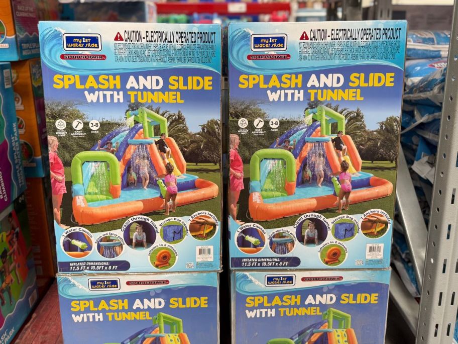My 1st Water Slide Splash and Slide with Tunnel and Water Arch in Sam's Club 
