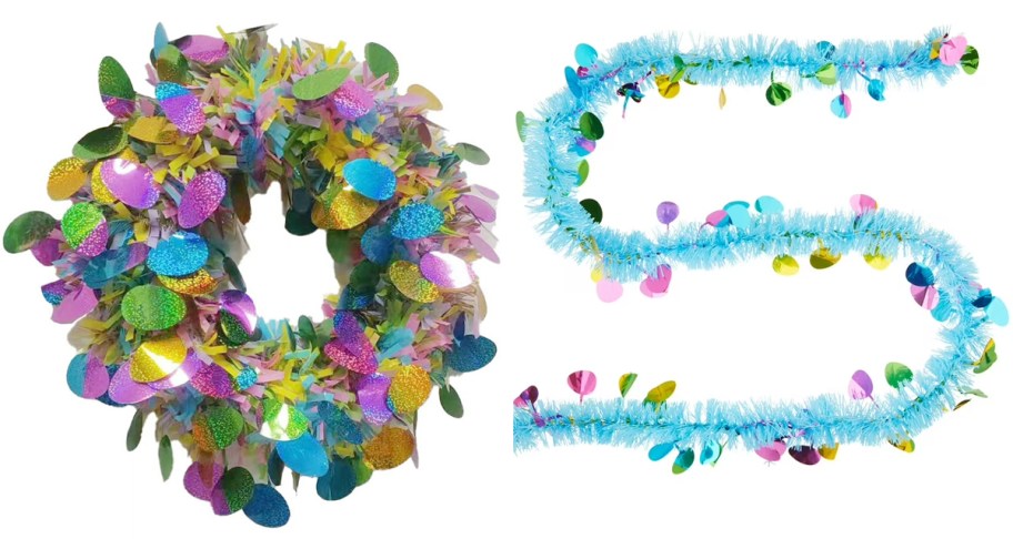Way to Celebrate Easter Egg Garland and Wreath