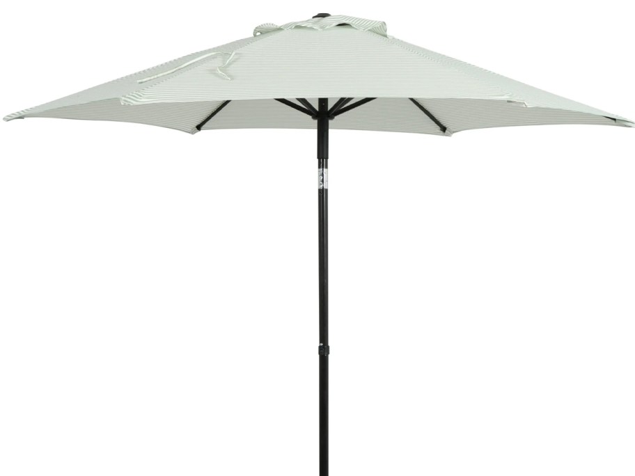 green and white striped umbrella 