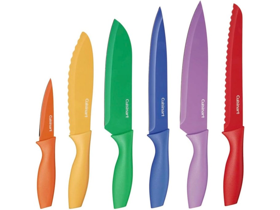 rainbow colored cuisinart knifes 