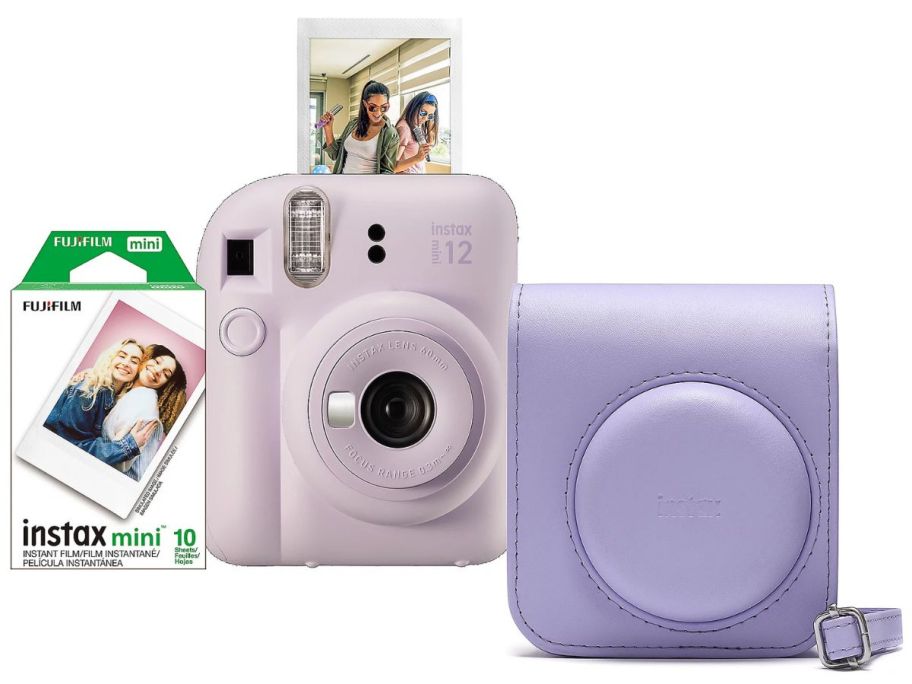 purple Fujifilm Instax Mini 12 Instant Camera stock image