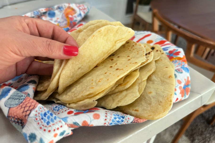homemade sourdough tortillas