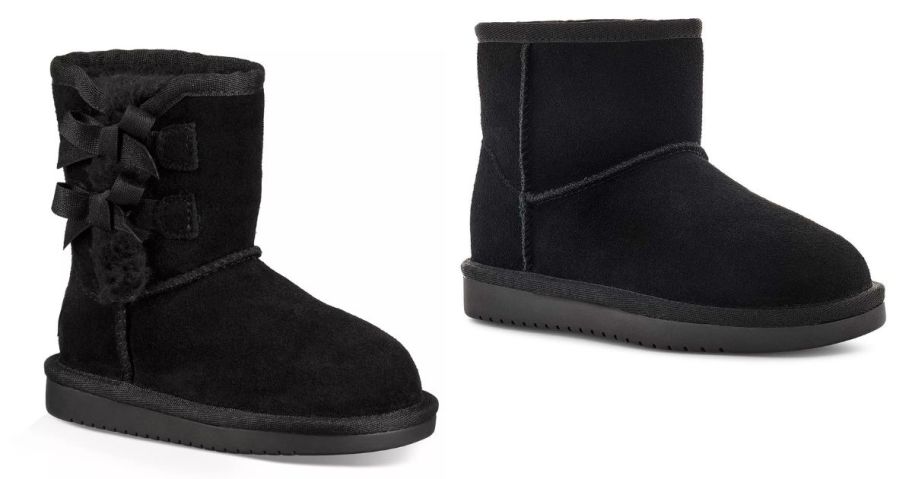 two black koolaburra by ugg boot stock images