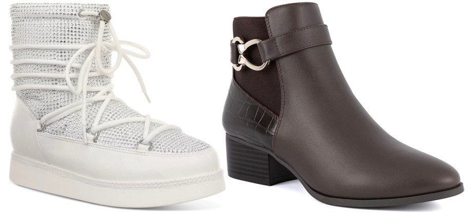 white and black womens boots