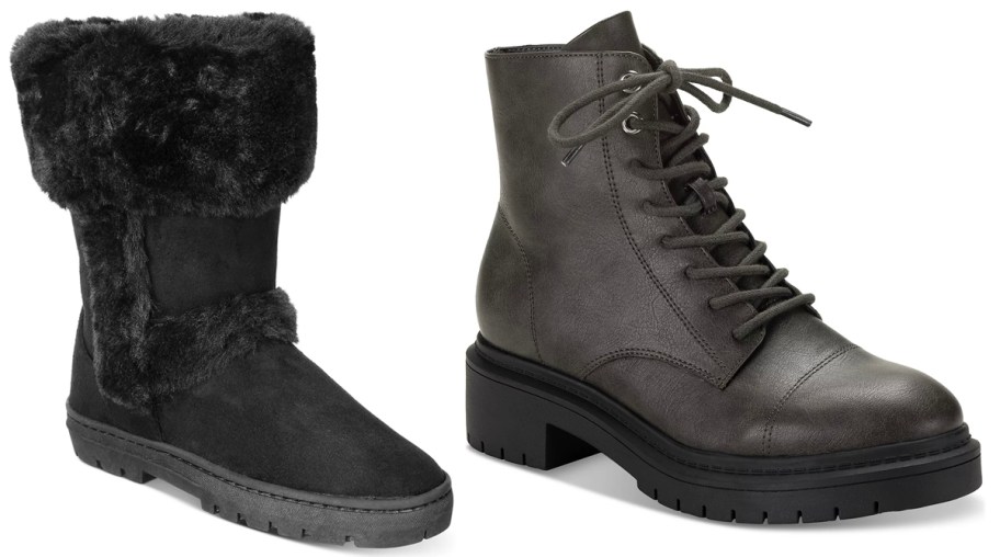 two black women's boots
