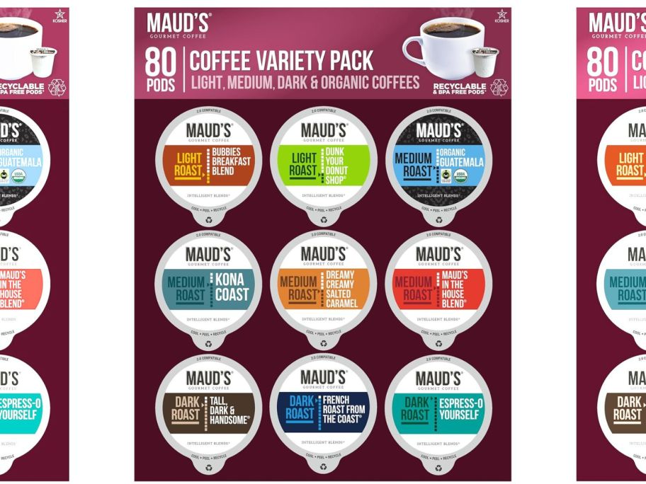Maud's Original Coffee Pods Variety Pack 80-Count stock image