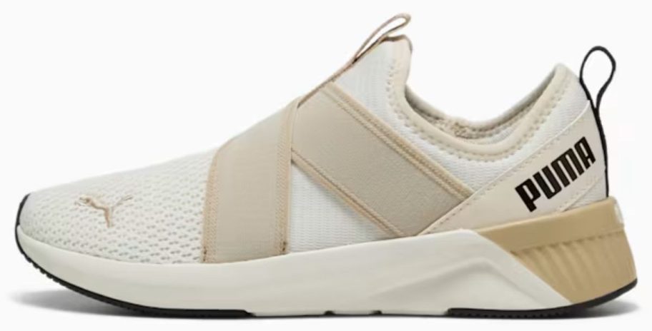 beige PUMA Women's SOFTRIDE Harli Slip On Shoe stock image