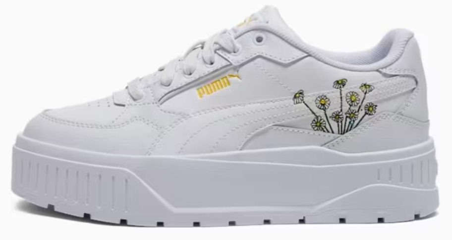 white PUMA Women's Karmen II Idol Floral Shoe stock image