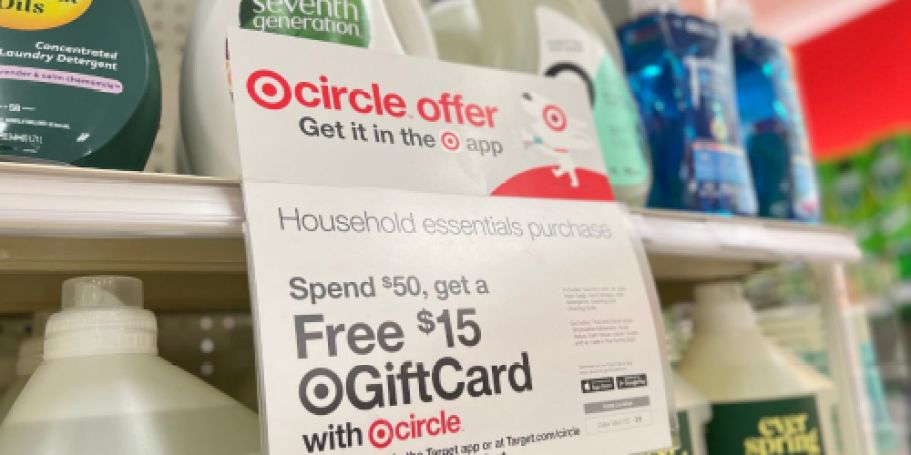FREE $15 Target Gift Card w/ $50 Household Purchase + Stack With Coupons & Cash Back!