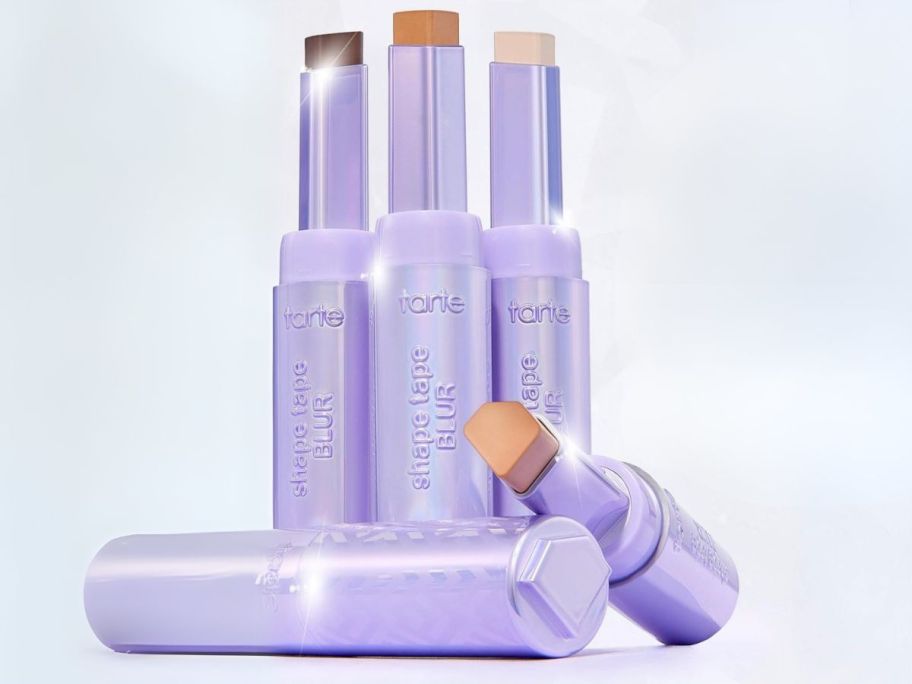 five tarte Shape Tape Blur Concealer Sticks bunched togeth