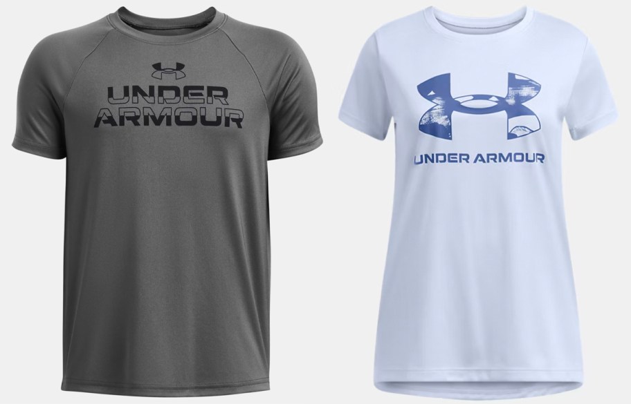 under armour gray and blue tees 