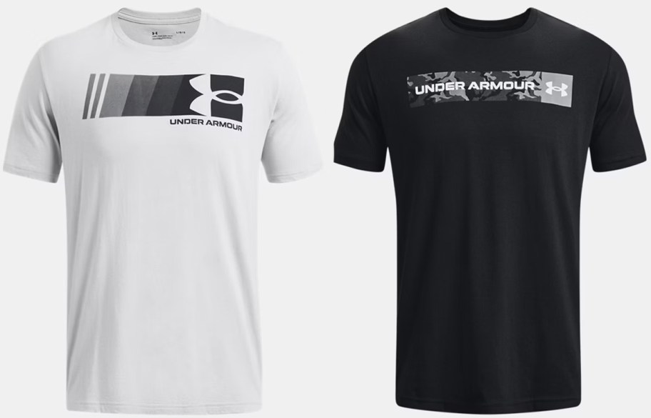 light gray and black under armour shirts 
