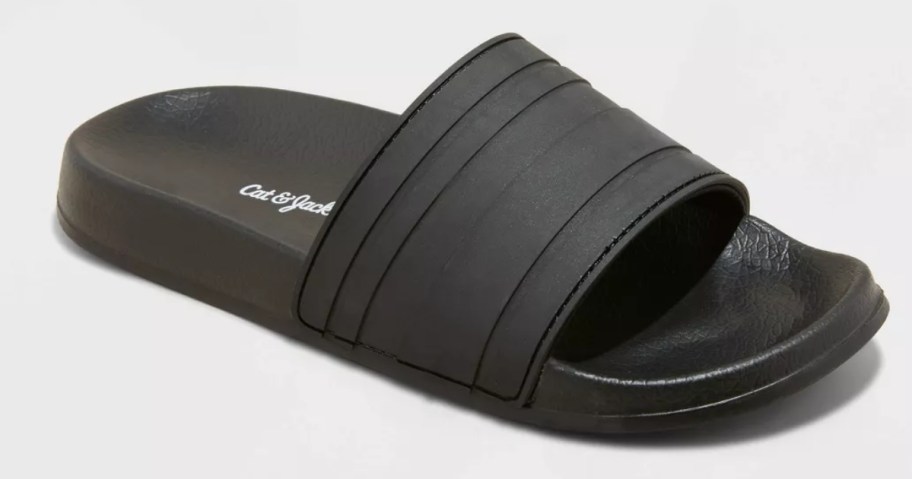 a kid's black slide sandal