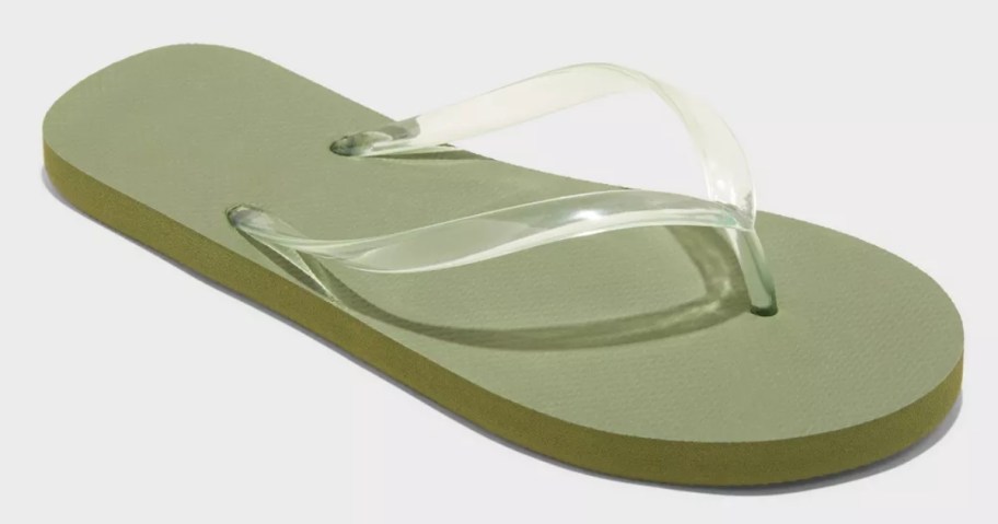 an olive green women's flip flop