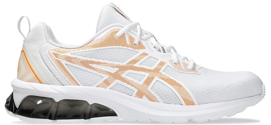 light grey and orange running shoe