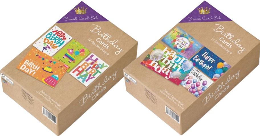 Two boxes of assorted birthday cards from Walmart
