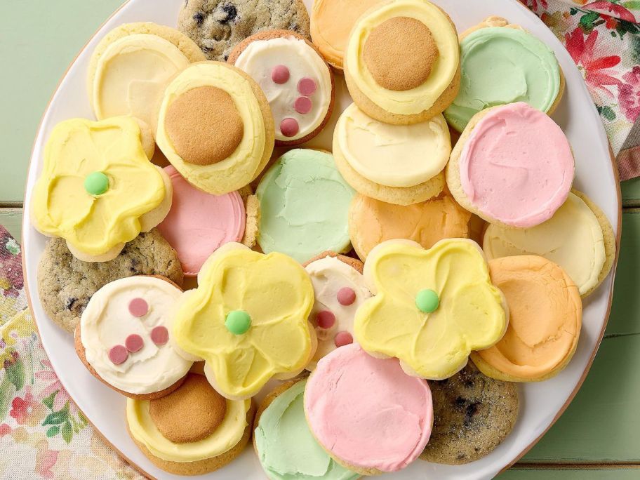 A plate of Spring-theme Cheryl's Cookies