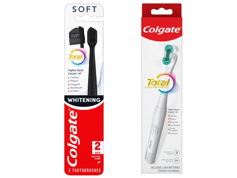 Colgate toothbrushes in charcoal and electric