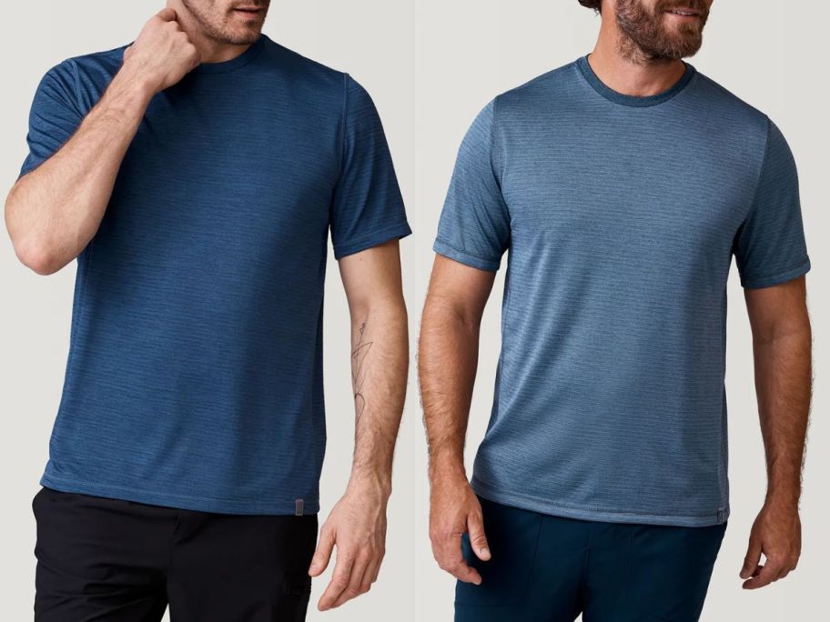 Two men wearing Free Country Tech tees