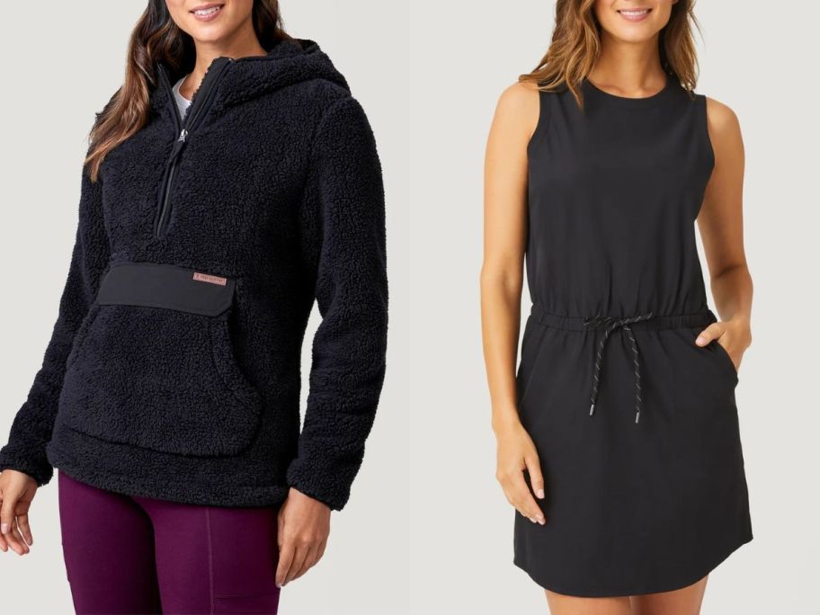Stock images of two women wearing free country clothing and outerwear