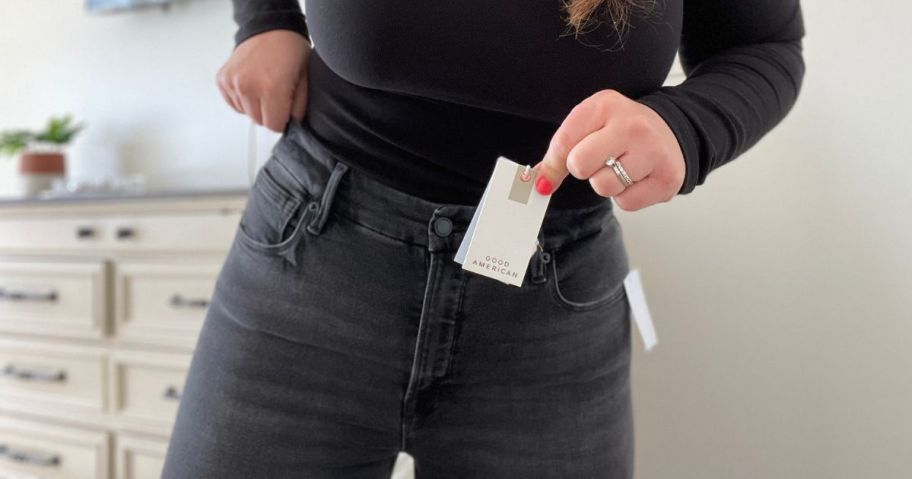 Woman Wearing Good American Jeans