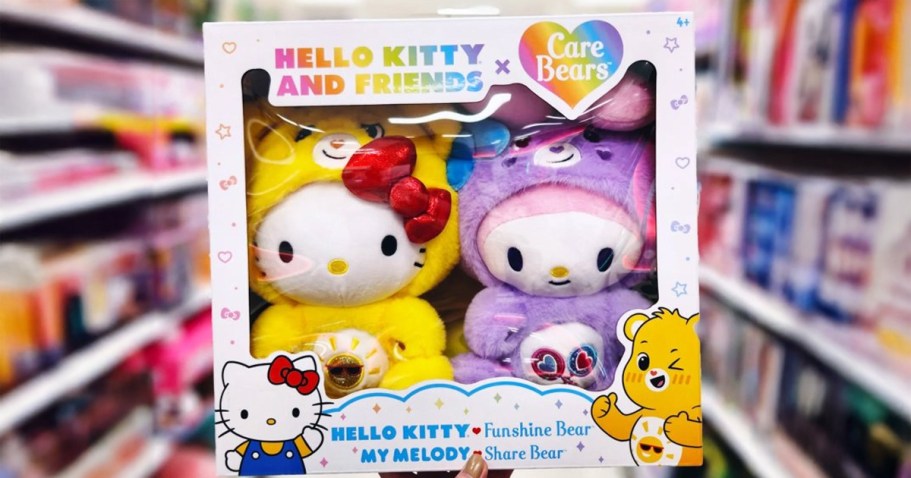 Hello Kitty x Care Bears Share Bear & Funshine Bear 2-Pack Only $9.99 on Amazon (Reg. $25)