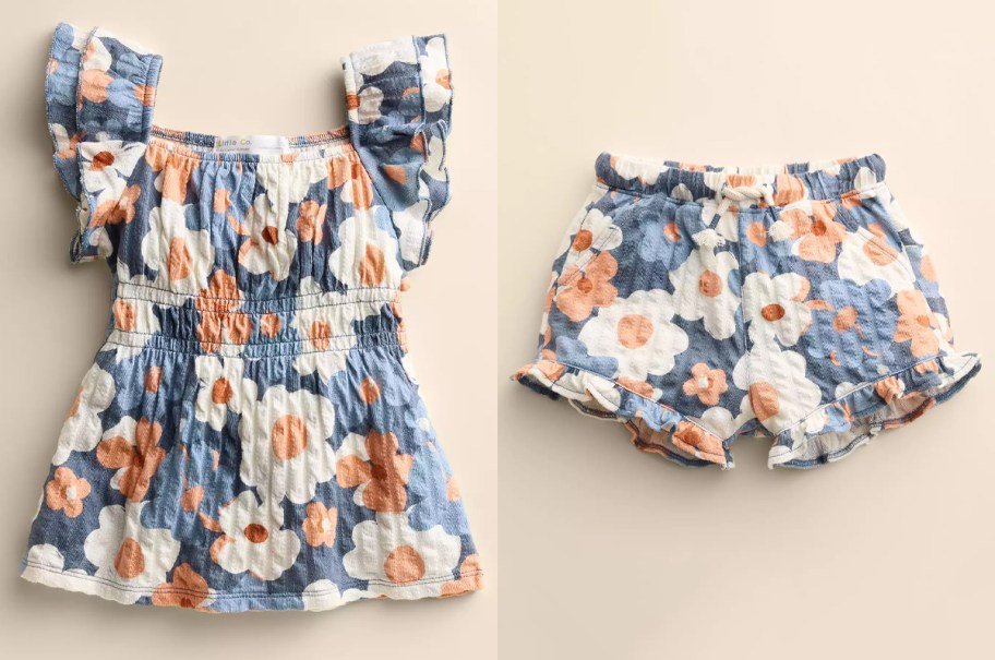 Little Co. By Lauren Conrad Baby & Toddler Girl Double Flutter Top and Ruffle Shorts