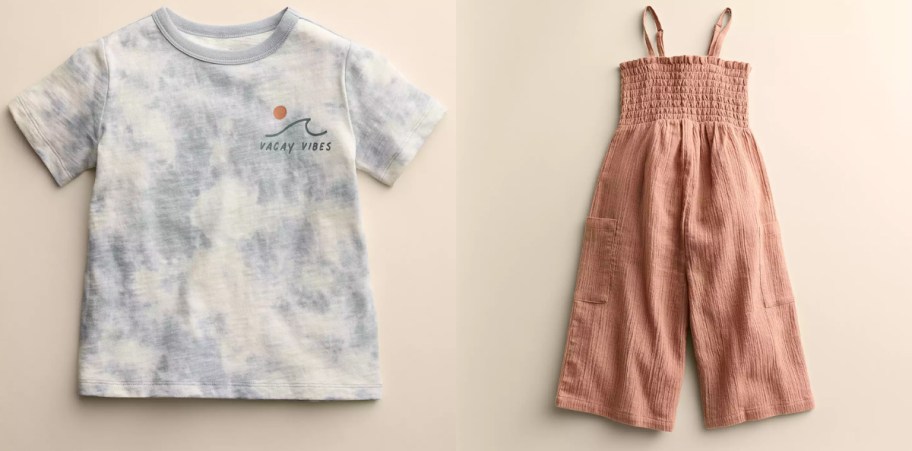 Little Co. By Lauren Conrad Baby & Toddler Organic Core Tee and Smocked Wide Leg Jumpsuit