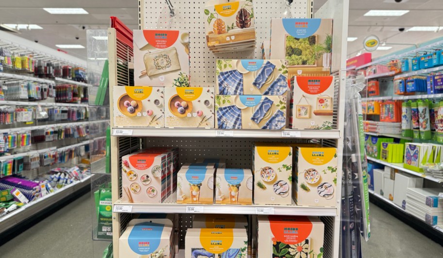 Display of mondo llama kits at Target 