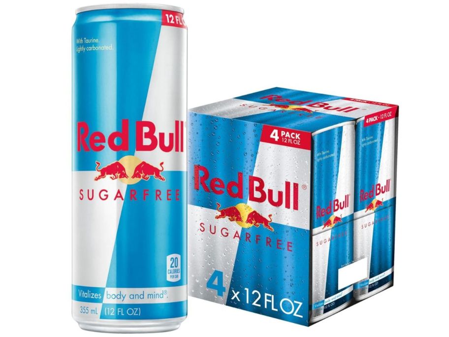 Red Bull Sugar Free Energy Drink 12oz 4-Pack stock image