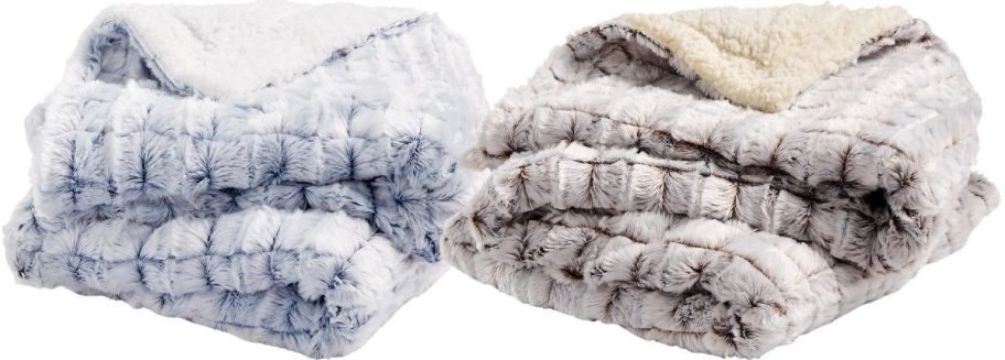 two faux fur therows