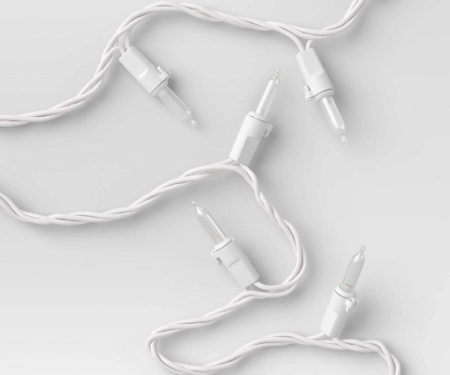 a set of white mini led string lights 