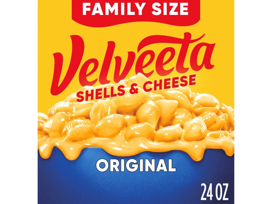 family size box of Velveeta Shells & Cheese