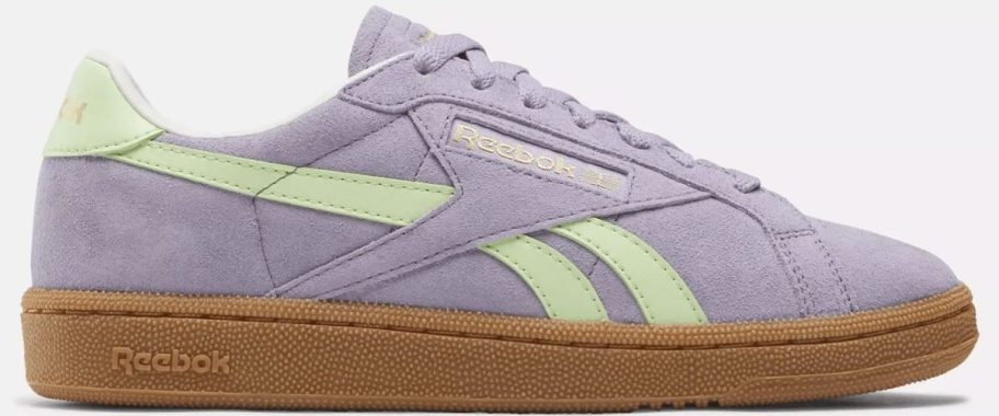 lavender suede sneaker