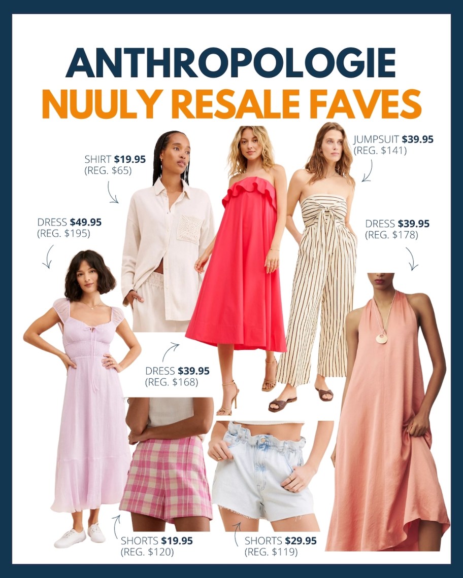 collage of anthropologie nuuly resale faves