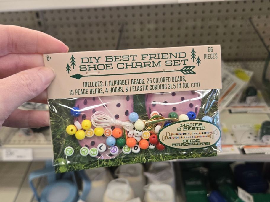 DIY Best Friend Shoe Charm Set in hand in store