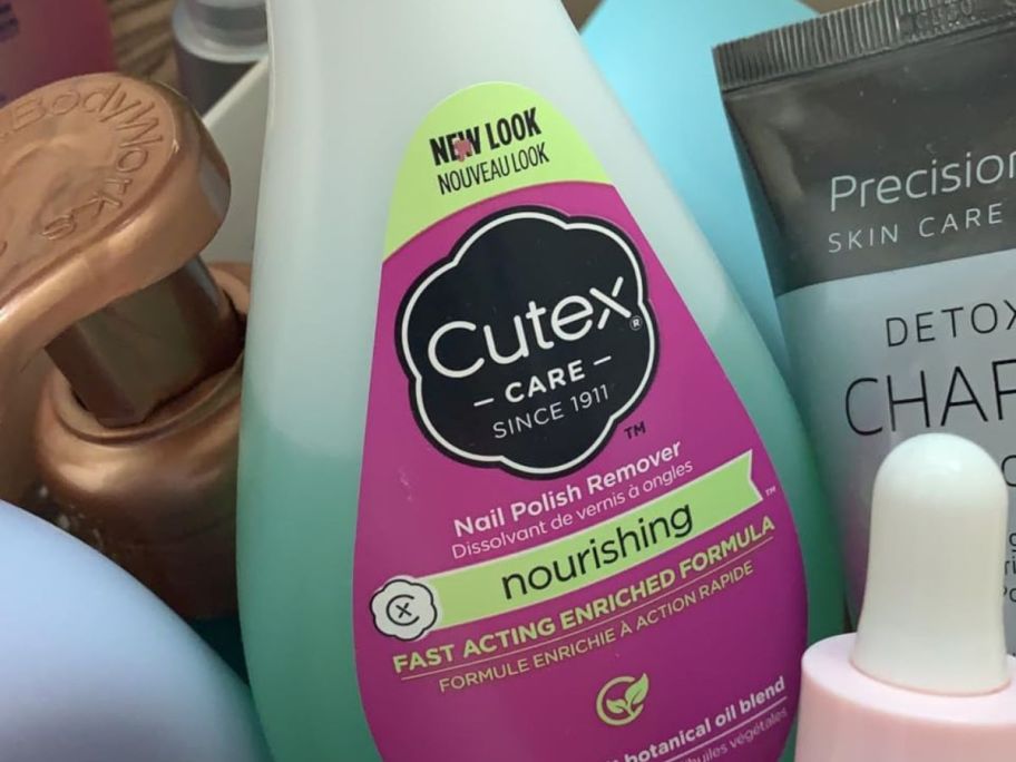Cutex Nourishing Nail Polish Remover bottle in beauty box