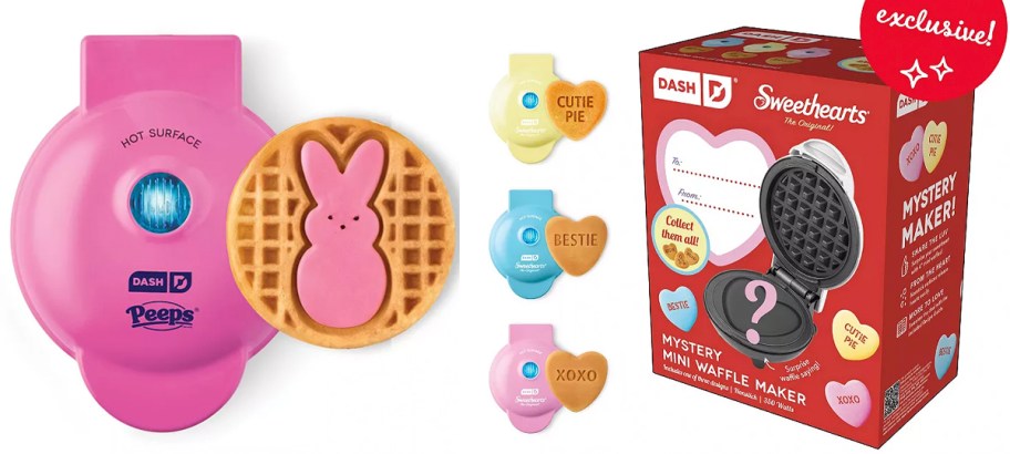 dash peeps and sweethearts waffle makers 