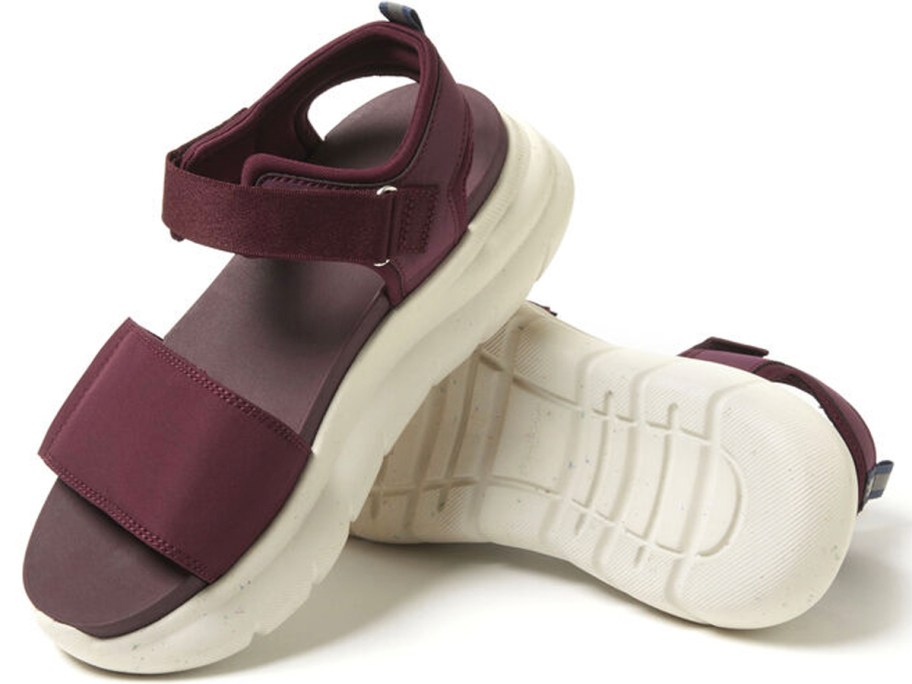 maroon deafoam strappy sandal 