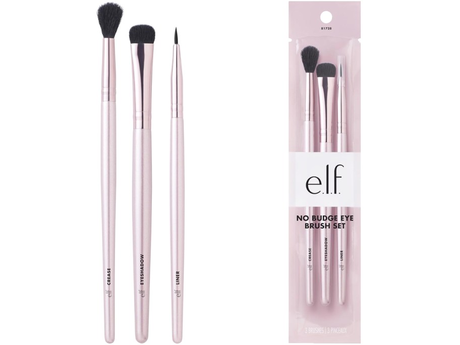 pink sets of elf eye brushes